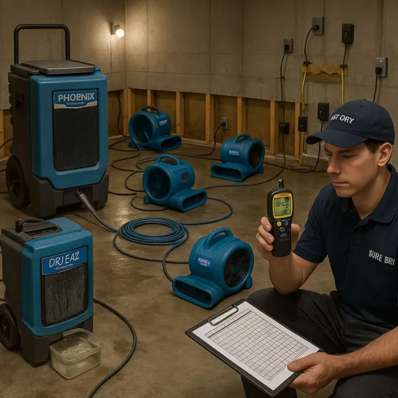 Structural Drying and Dehumidification process in Eudora, KS